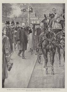 A chegada do Rei Eduardo VII na Estação Victoria em 23 de janeiro, Sua Majestade entrando em Londres pela primeira vez como rei